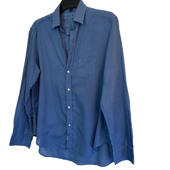 Frank & Eileen Top Size S Collared Lightweight Cotton Buttons Chest Pocket FLAW - Picture 6 of 16
